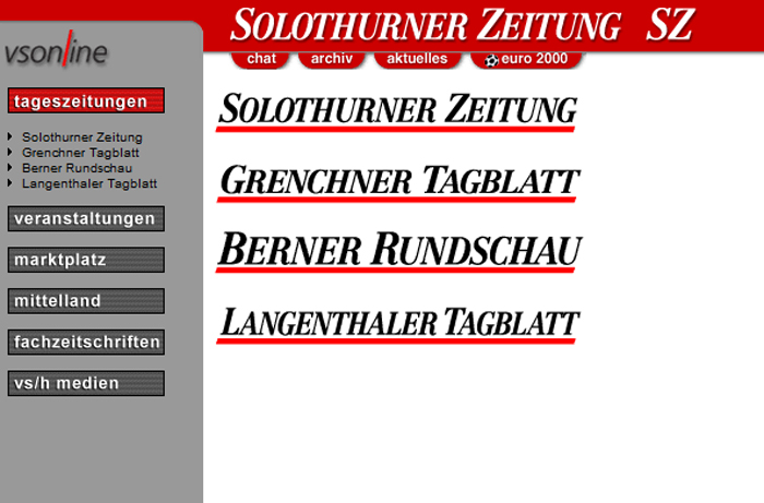 Solothurner Zeitung und Kopfblätter online seit Auffahrtstag 1996, (Bild: Urs Scheidegger)
